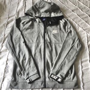 Grey Nike Tech Fleece Zip-Up Hoodie